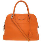 AUTHENTIC HERMES Bolide31 Hand Bag Orange Taurillon Clemence 0078