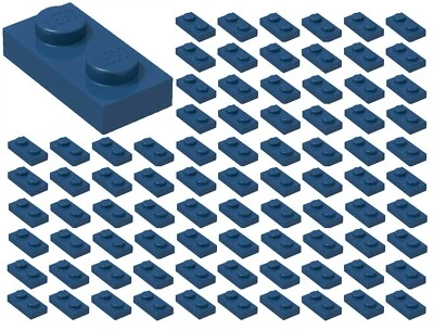 ☀️Lego 1x2 DARK BLUE Plates x100 Building Part Piece Bulk Lot Legos #3023 - Image 1 of 2