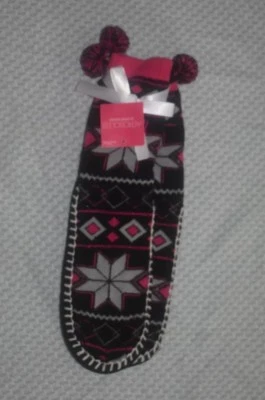 Aerosoles Zapatillas Calcetines Mujer Talla 9-11 Pom-Pom Negro Rosa NUEVO Hygge Foto 1 de 4