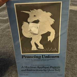 Yours Truly Machine Applique Pattern "Prancing Unicorn" #3059 UNCUT 1978 - Picture 1 of 3