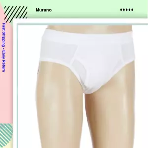 Murano Men's Solid 3 Pack Cotton Brief, White, Size XL-40/42 - Picture 1 of 4
