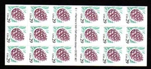 USA Scott 2491a Complete Self Adhesive Pane - Plate #B9, 1993 Pine Cone - Picture 1 of 1