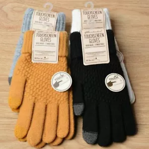Knitted Winter Gloves Cashmere Knitted Women Autumn Warm Touch Screen Gloves - Picture 1 of 11