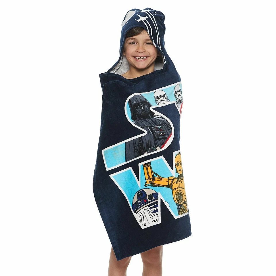 Disney Star Wars Hooded Bath Wrap for Children 25" X 50 "