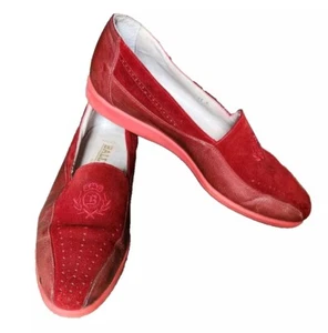 Zapatos de Vestir BALLY Rojo Mocasines "PIMP" Borgoña Granate Gamuza y Becerro Sin Cordones Años 80 - Imagen 1 de 5