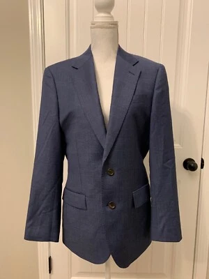 New J Crew Ludlow Wide Lapel Suit Jacket Italian Worsted Wool Blue Sz 40L G1142 - Image 1 of 4