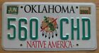 Oklahoma 2000 Native America License Plate Superb Quality # 560 Chd