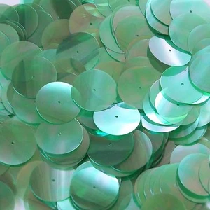 20mm Sequins Center Hole Green Crystal Iris Rainbow Iridescent. Made in USA - Picture 1 of 2