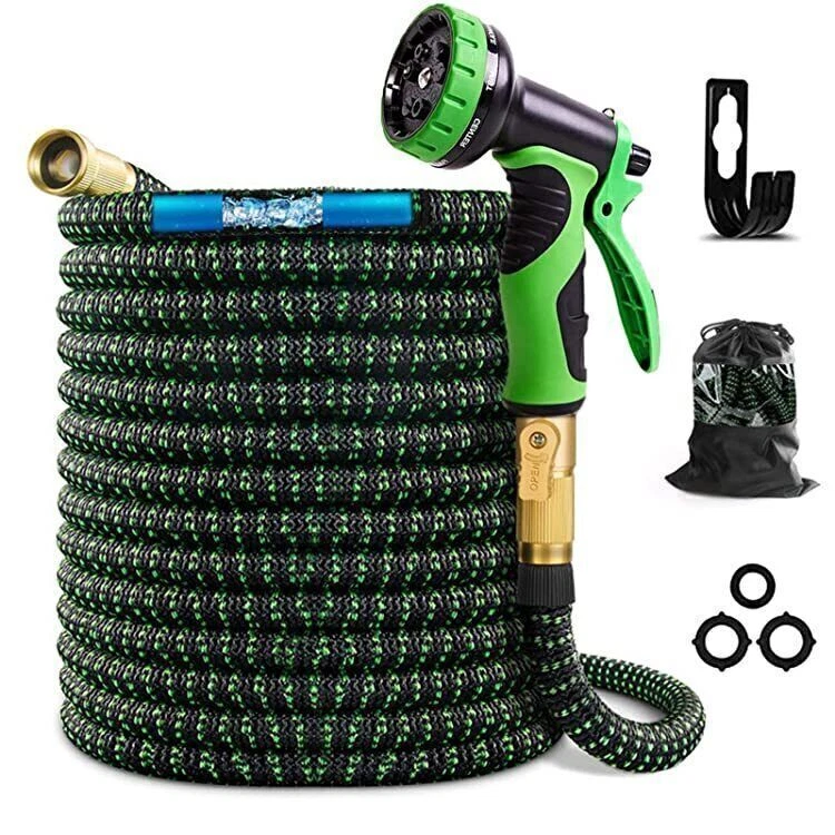 50FT 100FT 4X Stronger Deluxe Heavy Duty Expandable Flexible Garden Water Hose - Image 1 of 4