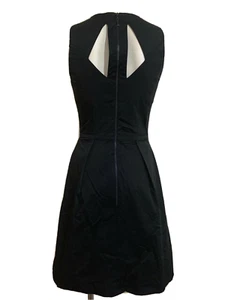 Cue Black Dress Cocktail Zip Cut Out Boat Neck Formal Red A-line Pleat Party Wed - Picture 1 of 9