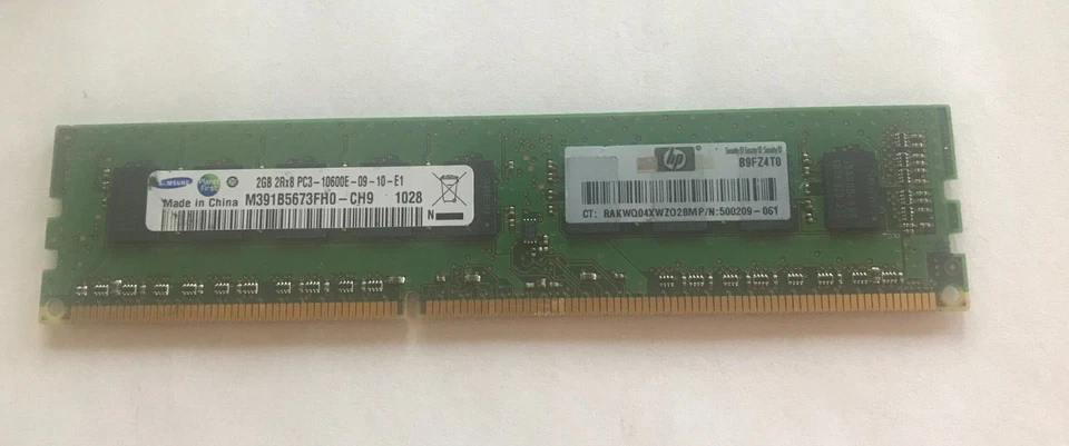 Samsung 2GB DDR3 Server RAM PC3-10600E 1333MHz M391B5673FH0-CH9 - Image 1 of 1