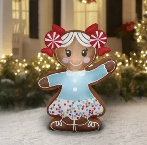 Holiday Time 4 Ft. Christmas Gingerbread Girl LED Airblown Inflatable Brand NEW - Picture 1 of 5