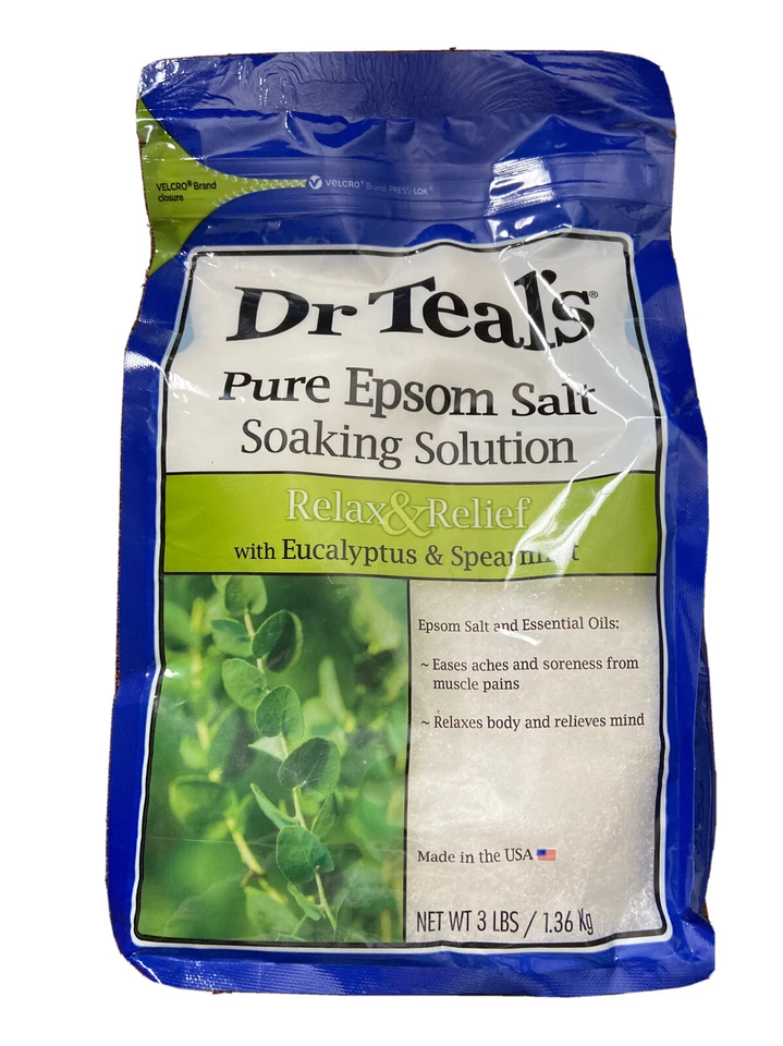 Dr Teal's Relax Epsom Salt Eucalyptus Spearmint Soaking Solution 3 Lbs