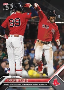 2023 TOPPS NOW MLB ROOKIE CARD BOSTON RED SOX ENMANUEL VALDEZ #218 1st MLB HR - Picture 1 of 1