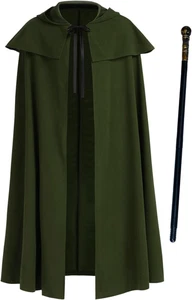Renaissance Kapuzenumhang mit Zuhälterstock Mittelalter Hobbit Cape Hexenumhang Perfekt... - Bild 1 von 6