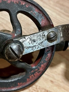 Millers Falls No.3 Hand Drill Vintage Eggbeater Tool USA Wood Handle Early Model - Picture 1 of 3