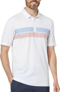 NEW No Tags Men's Large Travis Mathew Perfect Golf Polo MERICA USA Flag - Picture 1 of 6