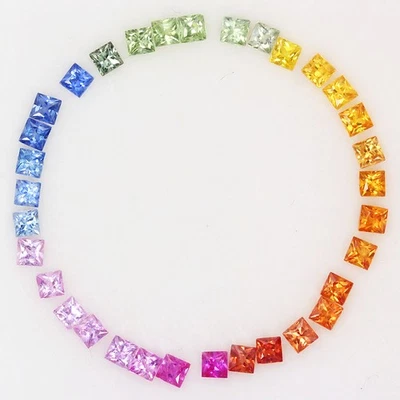 Zafiro cuadrado de 3,1 quilates 2,3 mm corte princesa natural térmico color elegante, Madagascar Foto 1 de 4