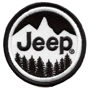Jeep Car Logo Patch Open Road Mountain Forrest Embroidered Iron On - Picture 1 of 3