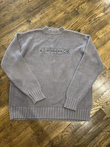 Vintage Nike Air Jordan TWO3 Herren grau große Ärmel schwerer Pullover Sweater - Bild 1 von 6