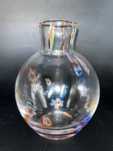 "Florero Millefiori multicolor arco iris pequeño arte vidrio brote 5""" - Imagen 1 de 6