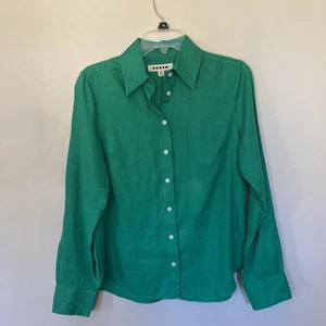 Boden Women’s Green 100% Linen Button Up Blouse; 4R US - Picture 1 of 4