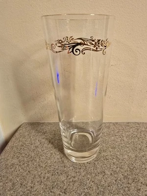 Corona de oro de por vida 12 oz vaso de cristalería vidrio adornos dorados pergaminos vintage Foto 1 de 3