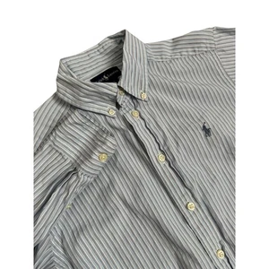 Ralph Lauren Jungen gestreiftes Button Down Hemd blau weiß Pony Logo Gr. M (10-12) - Bild 1 von 5