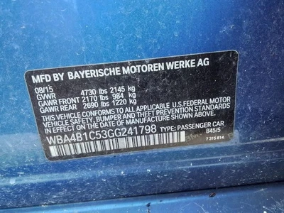 Trunk/Hatch/Tailgate 4 Door Gran Coupe Fits 15-16 BMW 428i 3612294 - Image 1 of 4