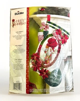 BUCILLA ORIGINAL NOT A REPRODUCTION OR SECOND Bucilla HOLLY HOBBIE Felt Christmas Stocking Kit 86116-RARE NEW OOP Girl Xmas
