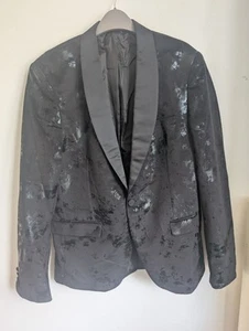 Bolongaro Black Velvet Flock Blazer Size 40 (T19) - Picture 1 of 9