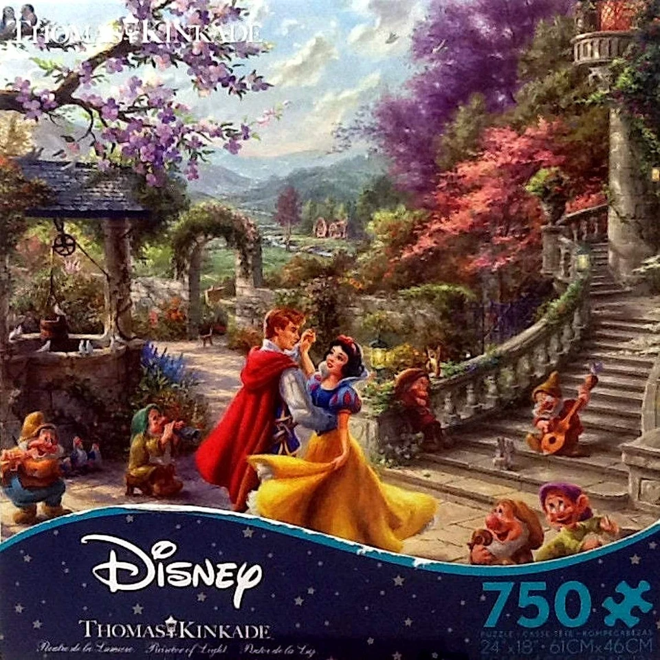 Snow White Dancing In Sunlight Disney Thomas Kinkade 750 24X18 Ceaco Puzzle - Image 1 of 1