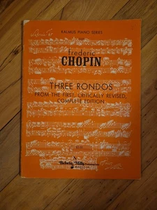 Frederic Chopin  Kalmus Piano Series - 3339 Belwin Mills Three Rondos - Picture 1 of 5