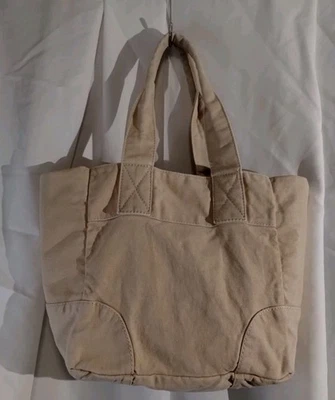 Bolso de Mano J Crew Tostado Algodón Lona Estilo G6012 Nuevo con Etiquetas Preppy Foto 1 de 4