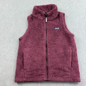 Patagonia Vest Girls Youth Large Maroon Full Zip Los Gatos Fleece Sherpa 65490 - Picture 1 of 8