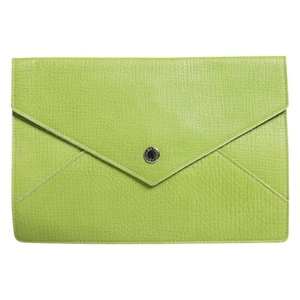 DOLCE & GABBANA Tablet Case Green Leather Handbag Clutch Mini Purse Pouch 500usd - Picture 1 of 9