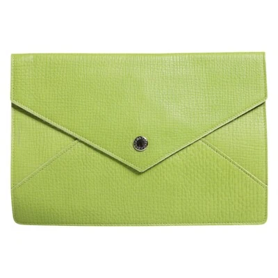 DOLCE & GABBANA Tablet Case Green Leather Handbag Clutch Mini Purse Pouch 500usd - Image 1 of 4
