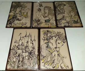 Vtg 1978 Semigres Tile Trivet Italy Medieval Renfest Renaissance Castle LOT OF 5 - Picture 1 of 11