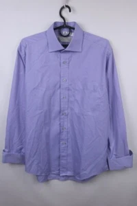 Ermenegildo Zegna Purple Cotton Long Sleeve Collared Dress Shirt 15.5 - Picture 1 of 14