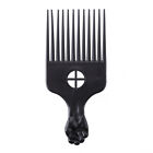 Wide Teeth Metal Comb Hair Pick Hairbrush Curly Hair Comb (Plastic Black)