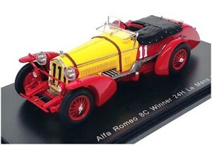 Spark Model 1/43 Scale 43LM33 - Alfa Romeo 8c Winner 24h LM 1933 - Red/Yellow