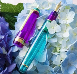 Sailor Pro Gear LIMITED Edition Fountain Pen NIB 21kt Gold MF Hydrangea - Picture 1 of 3