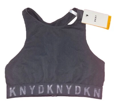 Sujetador DKNY Sin Costuras Costura Costura Corto Sin Alambres Tela Suave Elástica Gris Pequeño Nuevo Foto 1 de 2