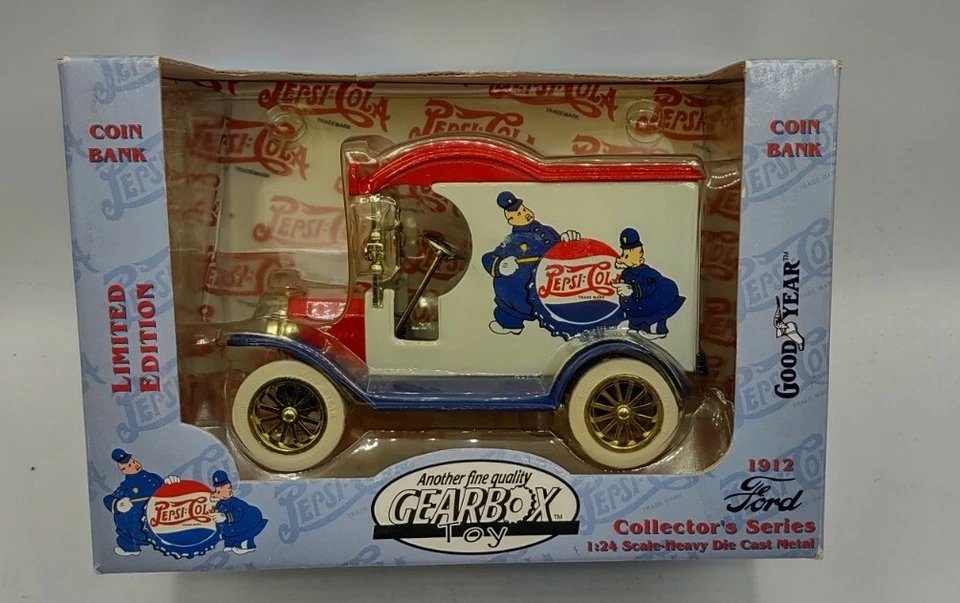 Gearbox 1912 Ford Deliver Car Pepsi Cola and Keystone Cops Coin Bank 1 24