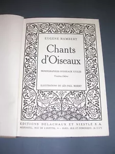 Ornithologie Rambert E. Chants d'oiseaux nbses planches couleurs Léo-Paul Robert - Imagen 1 de 5