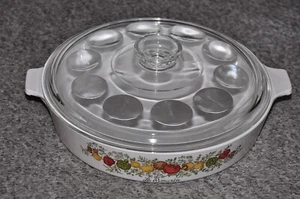 Vintage La Romarin Spice of Life Pyrosil Casserole Dish with Lid - 10 Inches - Picture 1 of 4