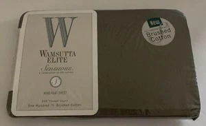 Wamsutta ELITE SENSUOUS KING FLACHES LAKEN NEU 250 Fadenzahl GEBÜRSTETE BAUMWOLLE grau - Bild 1 von 2