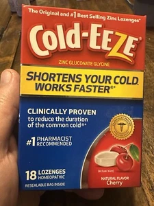 NIB Cold-Eeze Cold Remedy Homeopathic Lozenges Cherry 18Ct - Picture 1 of 3