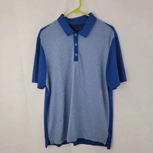 Adidas Herren Poloshirt Gr. LARGE? Climachill BLAU gestreift belüftet Golf Preppy - Bild 1 von 13