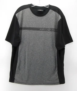 Harley Davidson Shirt Men Large Gray Black Pullover Moto Raglan Casual Crewneck - Picture 1 of 12